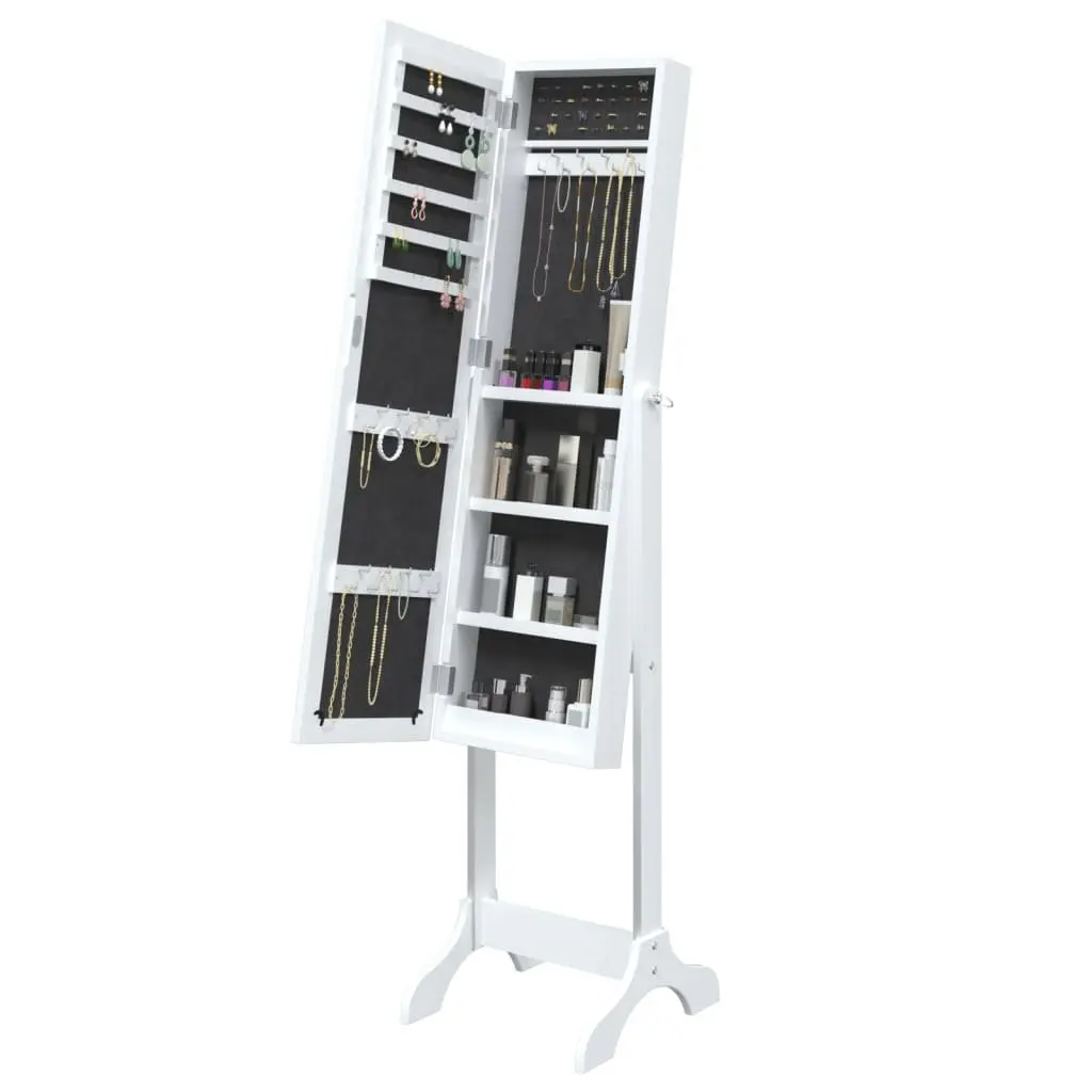 Free-Standing Floor Mirror White Hallway Bedroom Dressing Room Decor Storage