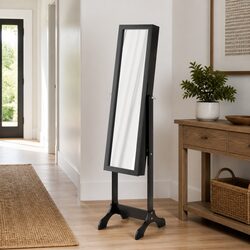 Free-Standing Mirror Black Floor Hallway Bedroom Dressing Room Decor 34x37x146cm