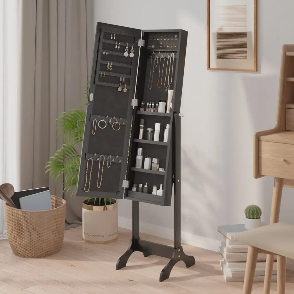Free-Standing Mirror Black Floor Hallway Bedroom Dressing Room Decor 34x37x146cm