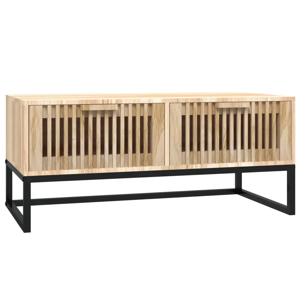 Coffee Table with Storage Drawers Brown Engineered Wood