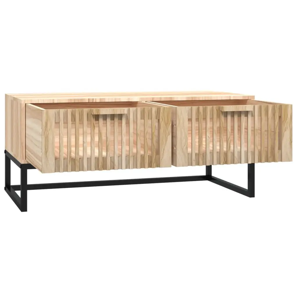 Coffee Table with Storage Drawers Brown Engineered Wood