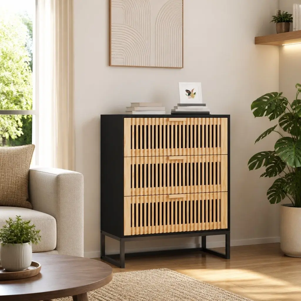 Sideboard Storage Cabinet Engineered Wood Black 60x30x75cm