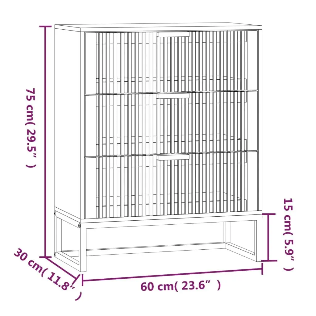 Sideboard Storage Cabinet Engineered Wood Black 60x30x75cm