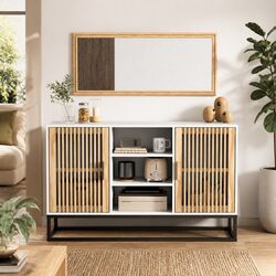 Sideboard White 105x30x65 cm Storage Cabinet Engineered Wood Furniture