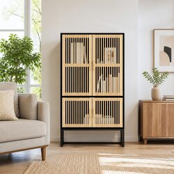 Storage Cabinet Highboard Black 70x35x125 cm Engineered Wood Scandinavian Style