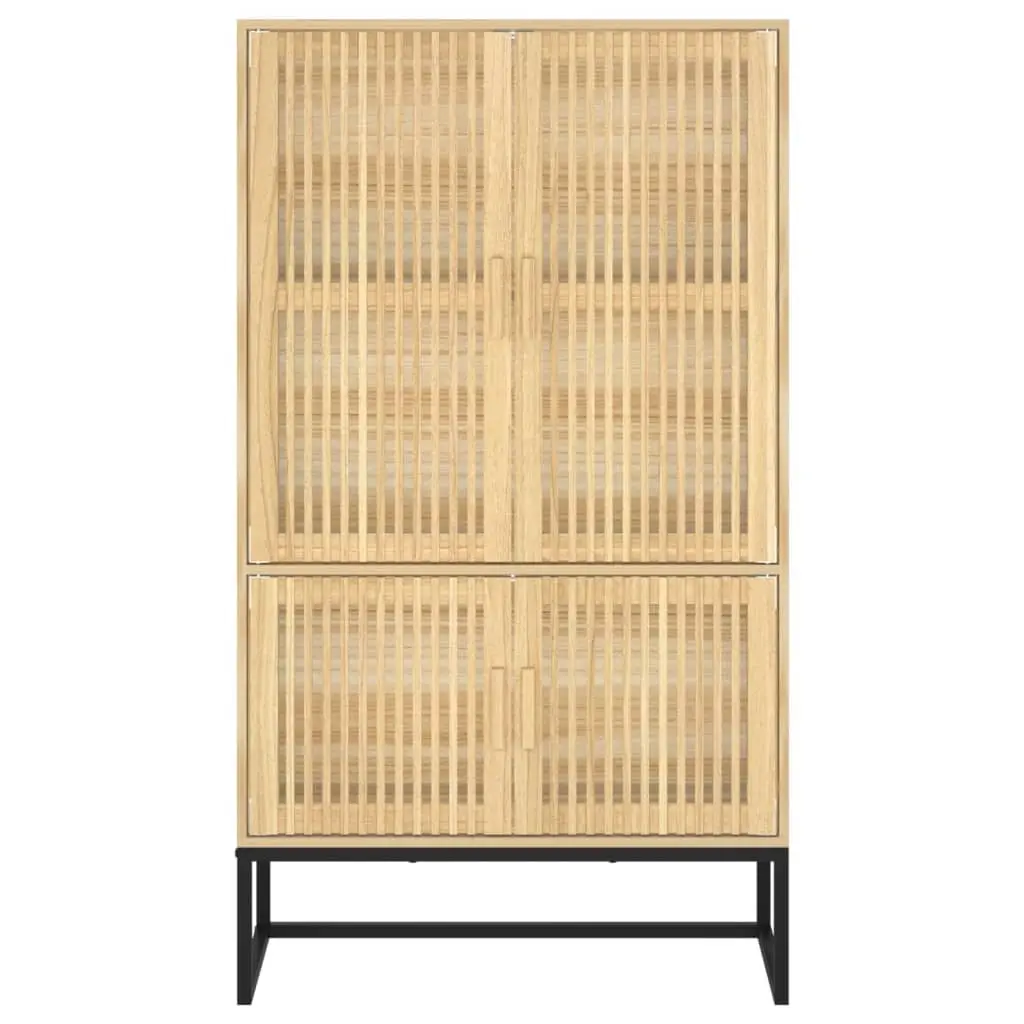 Storage Highboard Cabinet 70x35x125cm Brown Engineered Wood Scandinavian Style