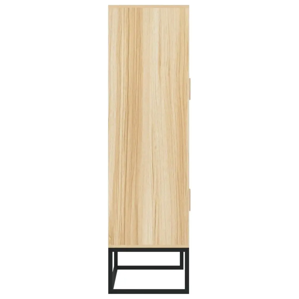 Storage Highboard Cabinet 70x35x125cm Brown Engineered Wood Scandinavian Style