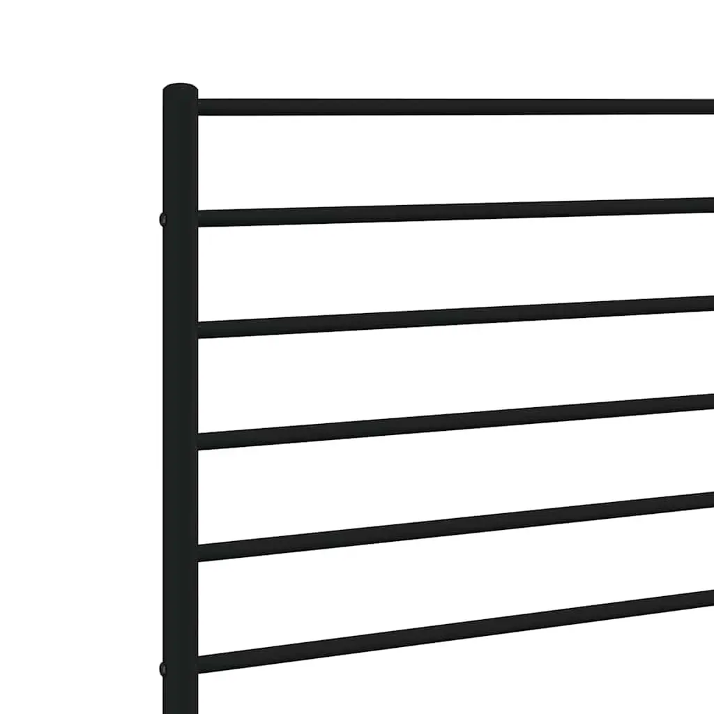 Metal Headboard Black 90cm Powder-Coated Steel Frame Bedroom Furniture