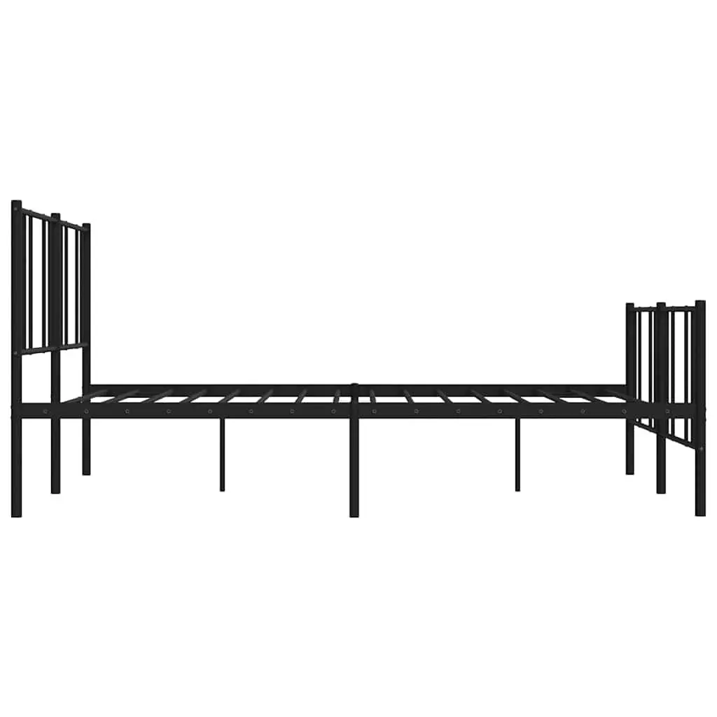 Metal Bed Frame King Size 183x203cm Black Bedroom Furniture Footboard Slats
