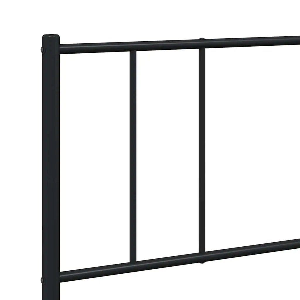 Metal Bed Frame King Size 183x203cm Black Bedroom Furniture Footboard Slats