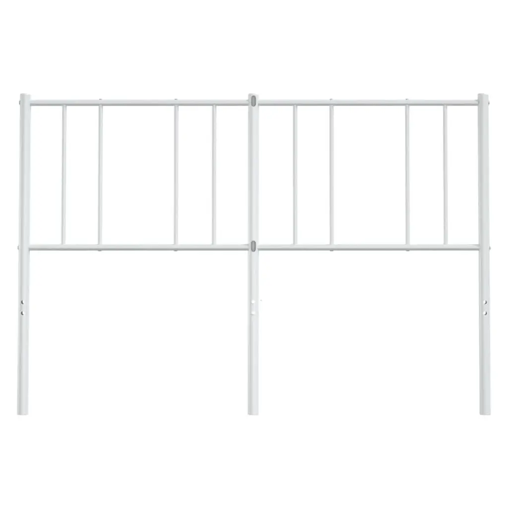 Metal Headboard Sturdy Support 135cm White Powder-coated Steel