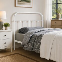 Metal Headboard White 90cm Bed Frame Head Board Bedroom Furniture Stylish Design