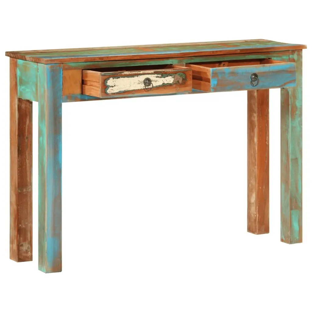 Console Table Solid Reclaimed Wood 110x30x75 cm Brown Entryway Hallway Storage Drawers