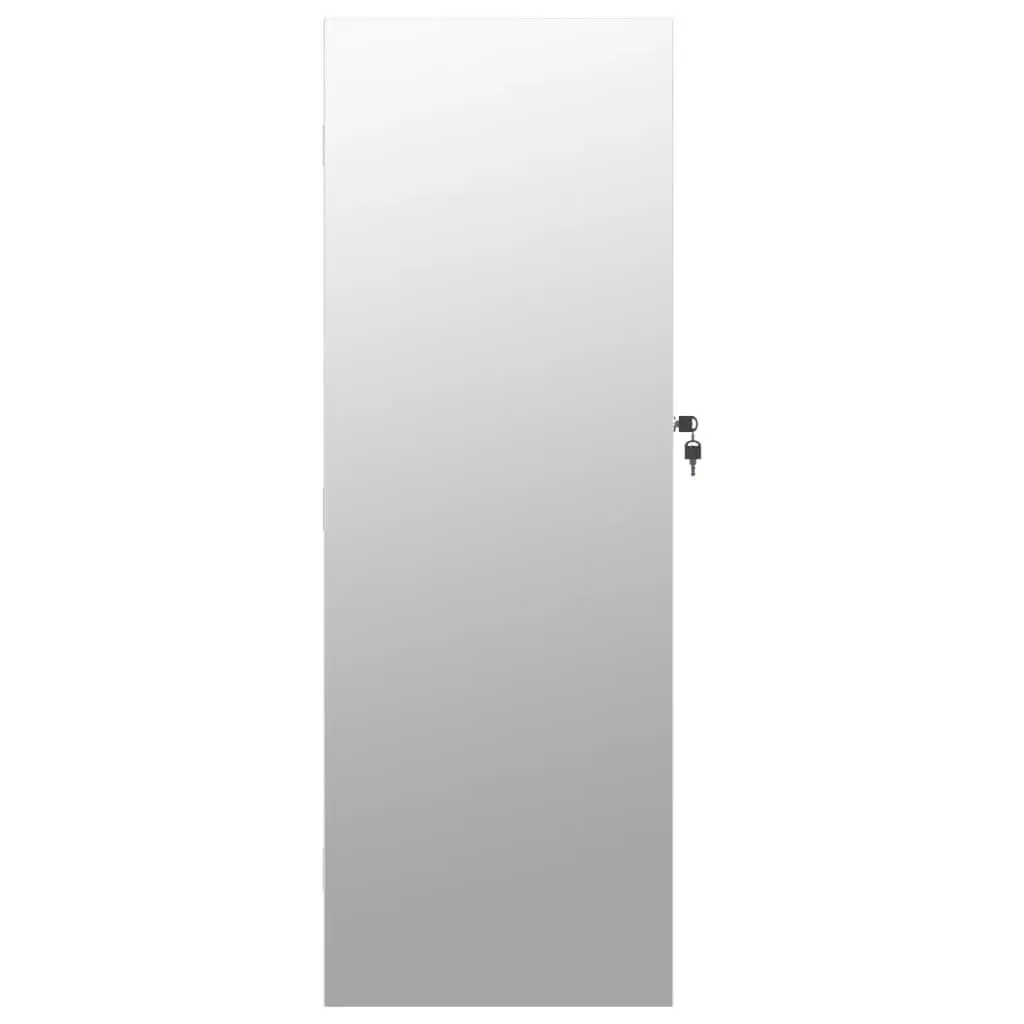 Wall Mounted Mirror Jewellery Cabinet with LED Lights White