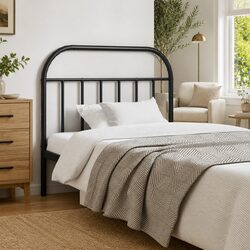 Metal Headboard Black 107 cm Bed Frame Header Classic Bedroom Furniture