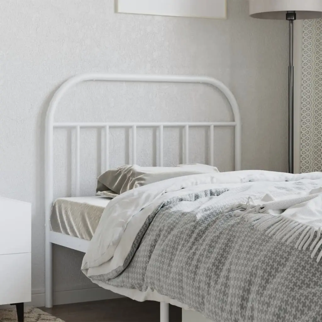 Metal Headboard Sturdy Legs 107 cm White Powder-coated Steel