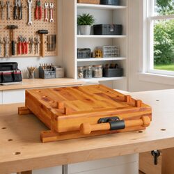 Workbench Tabletop with Vice 52x44x9.5 cm Solid Wood Work Surface Brown