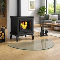 Fireplace Glass Plate Hearth Pad Floor Protection Transparent 800 x 500 mm