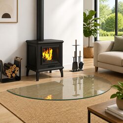 Fireplace Glass Plate Hearth Pad Heat Resistant Tempered Floor Protection
