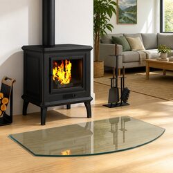 Fireplace Glass Plate Transparent 80 x 50 cm Hearth Pad Floor Protector