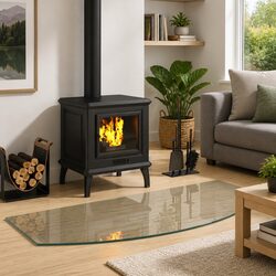 Fireplace Glass Plate Transparent 120 x 50 cm Tempered Heat Resistant Floor