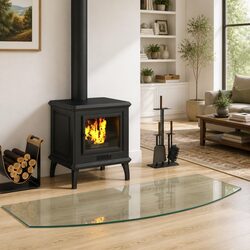 Fireplace Glass Plate Floor Protector Hearth Pad Heat Resistant Transparent