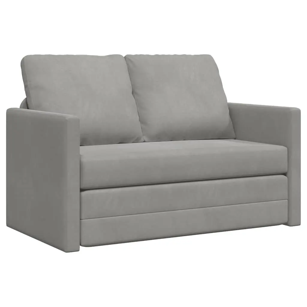 Floor Sofa Bed 2-in-1 Convertible Sleeper Loveseat Living Room Bedroom Grey