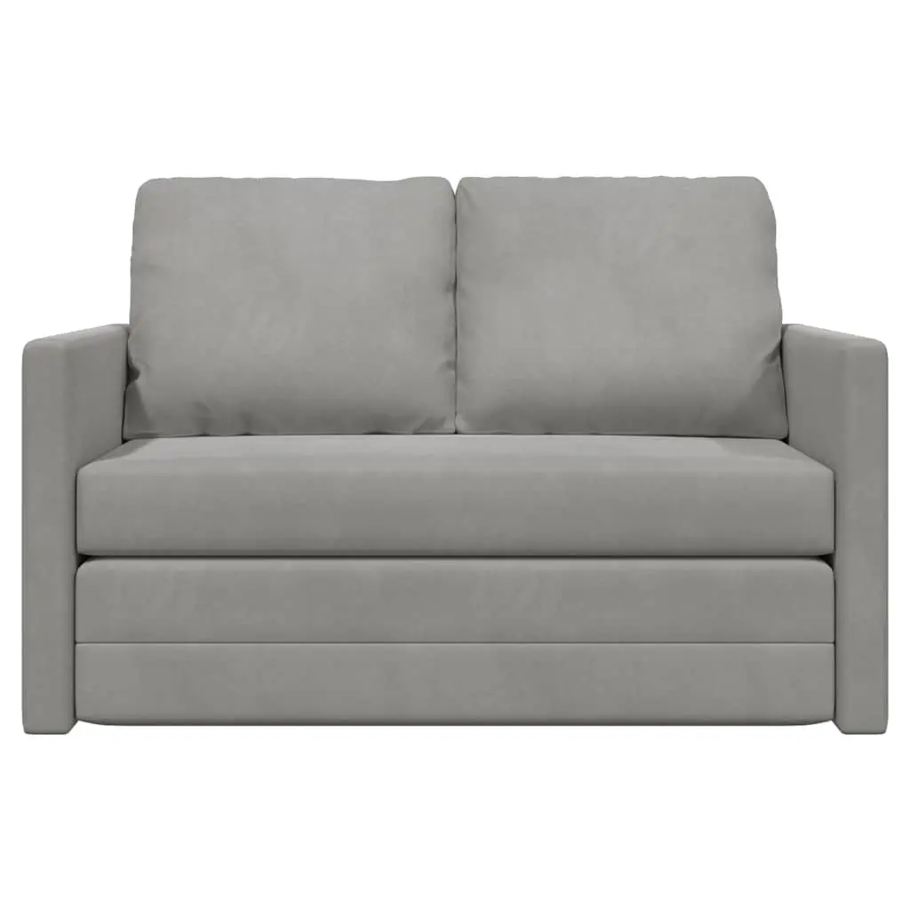 Floor Sofa Bed 2-in-1 Convertible Sleeper Loveseat Living Room Bedroom Grey