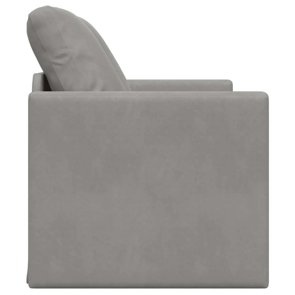 Floor Sofa Bed 2-in-1 Convertible Sleeper Loveseat Living Room Bedroom Grey