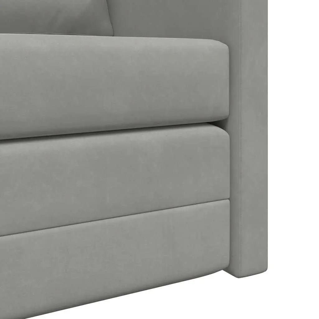 Floor Sofa Bed 2-in-1 Convertible Sleeper Loveseat Living Room Bedroom Grey