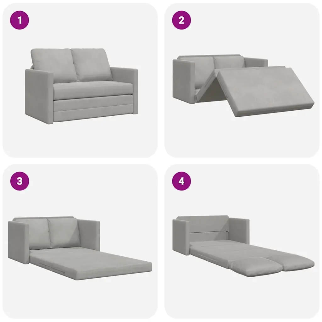Floor Sofa Bed 2-in-1 Convertible Sleeper Loveseat Living Room Bedroom Grey