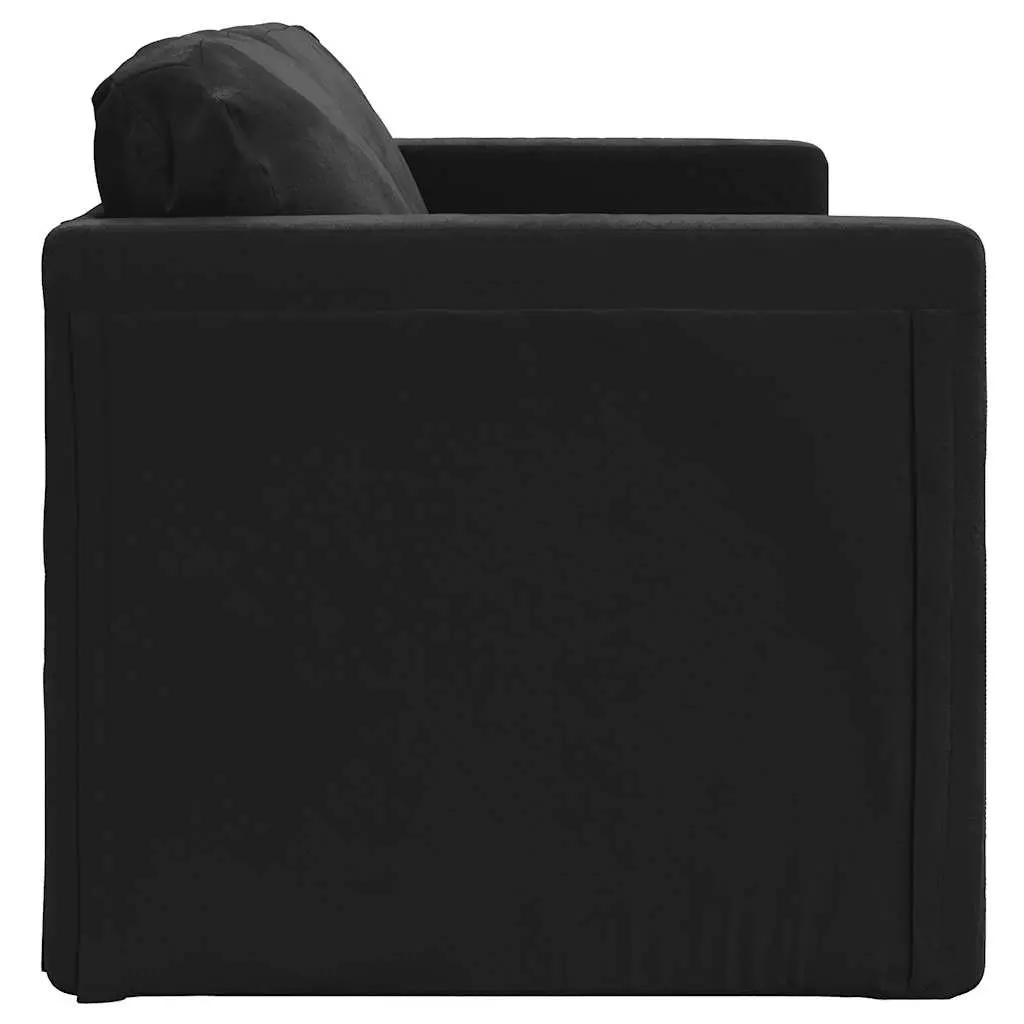 Floor Sofa Bed 2-in-1 Convertible Loveseat Double Bed Black Velvet Folding