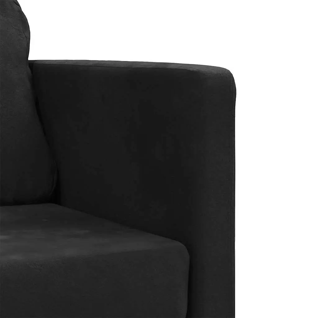 Floor Sofa Bed 2-in-1 Convertible Loveseat Double Bed Black Velvet Folding