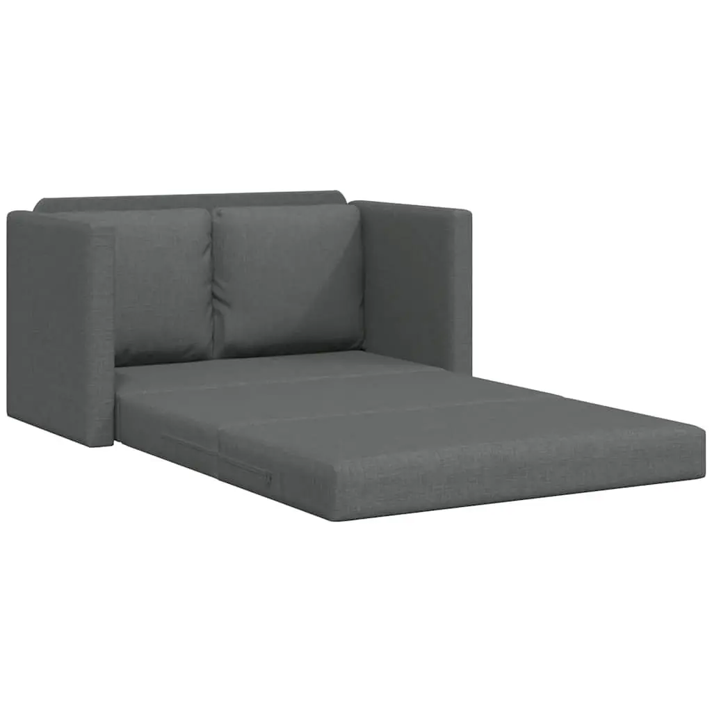 Floor Sofa Bed 2-in-1 Convertible Sleeper Loveseat Folding Guest Bed Grey