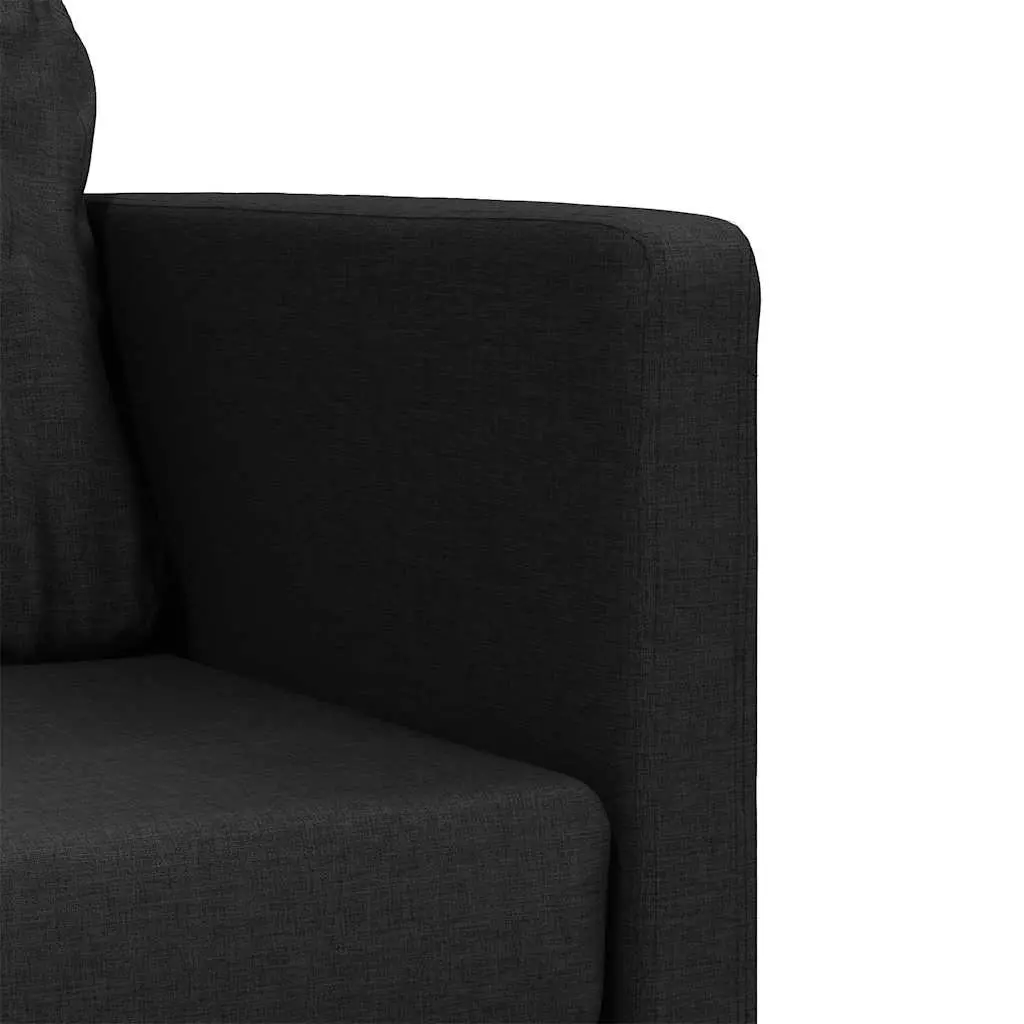 Floor Sofa Bed 2-in-1 Convertible Sleeper Loveseat Black Fabric Folding Guest