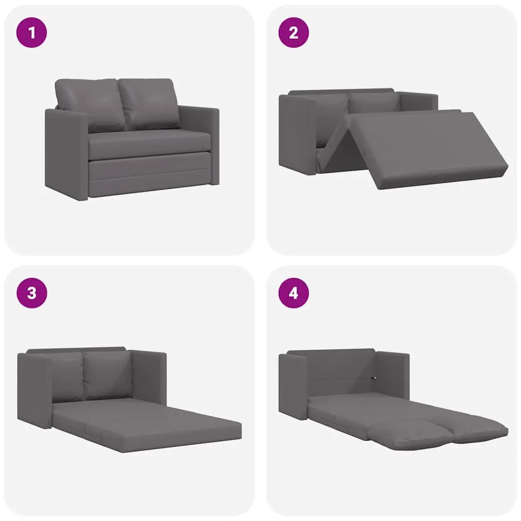 Floor Sofa Bed 2-in-1 Convertible Loveseat Grey Folding Sleeper Living Room