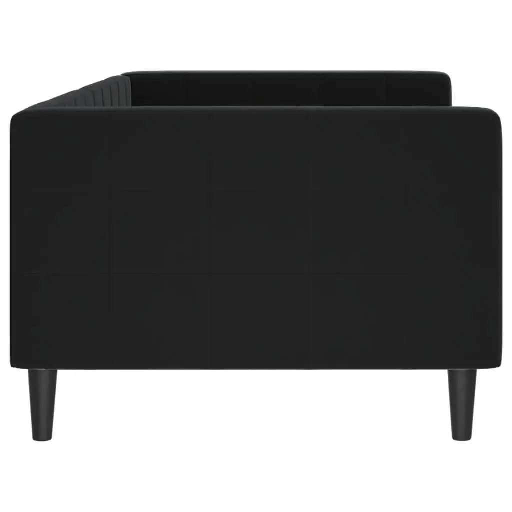 Day Bed Sofa Bed Frame Black Velvet 90x190 cm Modern Sleeper Couch