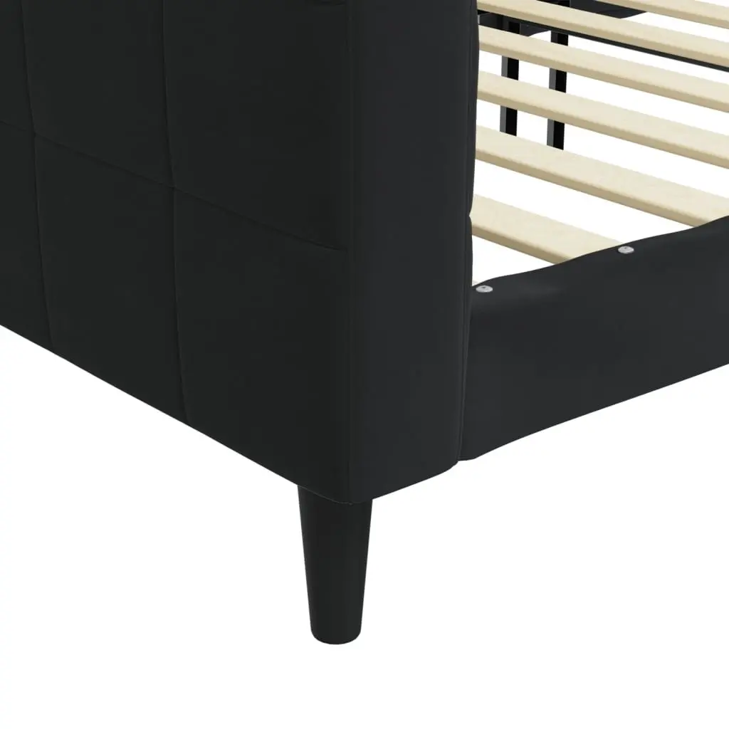 Day Bed Sofa Bed Frame Black Velvet 90x190 cm Modern Sleeper Couch