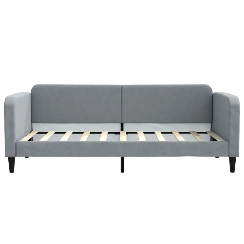 Day Bed Sofa Bed 90x190 cm Grey Fabric Upholstered Modern Guest Sleeping Lounger