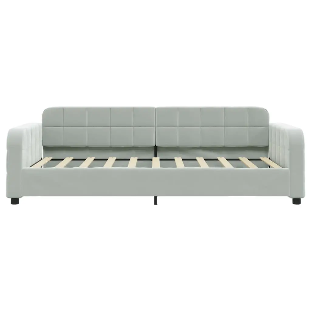 Day Bed Sofa Grey Velvet 90x190cm Modern Couch Furniture