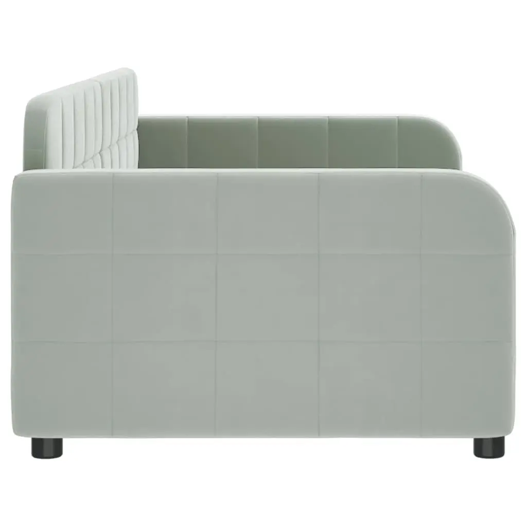 Day Bed Sofa Grey Velvet 90x190cm Modern Couch Furniture