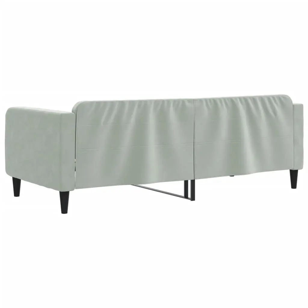 Day Bed Sofa Bed Grey Velvet 90x190 cm Modern Couch