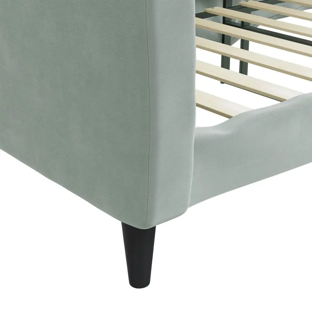 Day Bed Sofa Bed Grey Velvet 90x190 cm Modern Couch