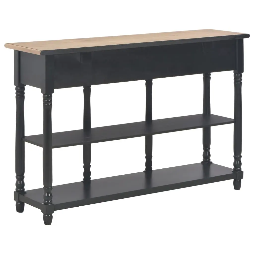 Console Table Black 110x30x76cm Storage Drawers Shelves