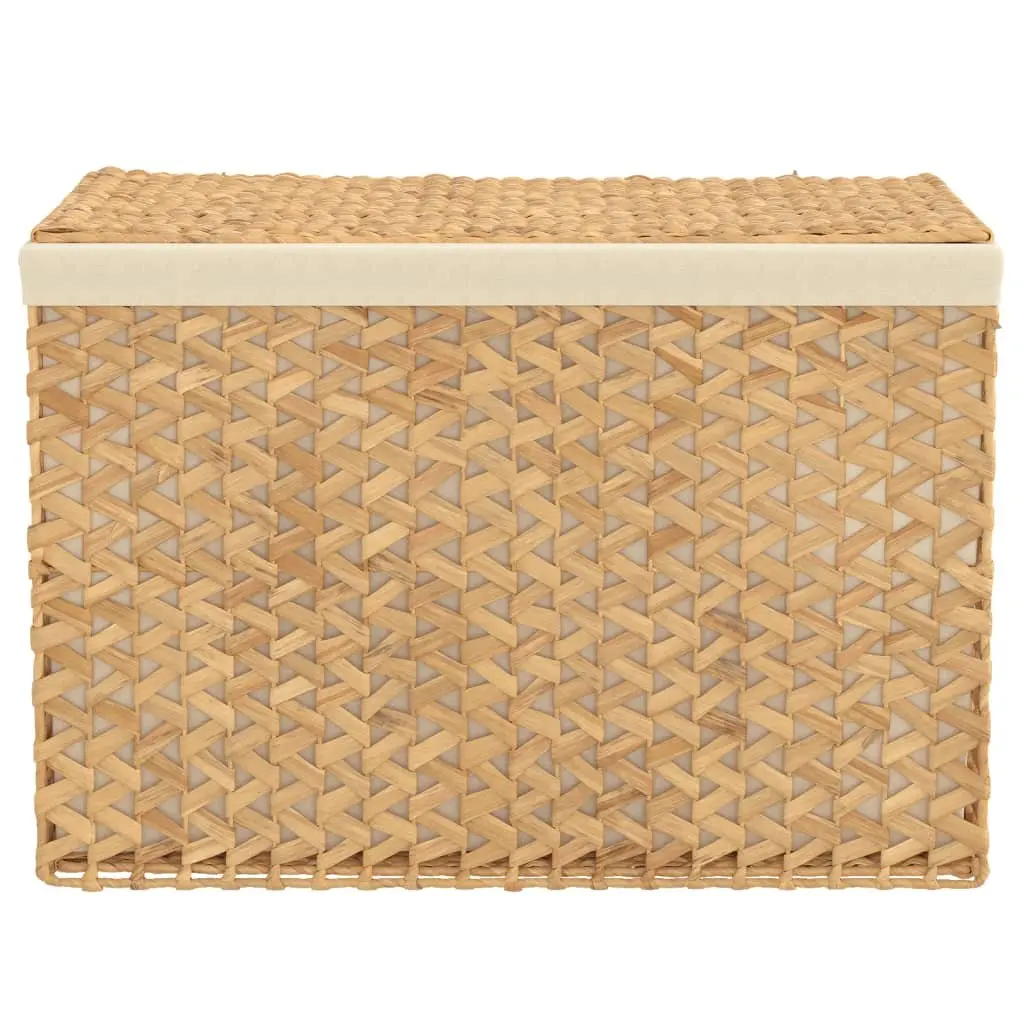 Laundry Basket 3 Sections Water Hyacinth Brown Foldable Storage Hamper Household