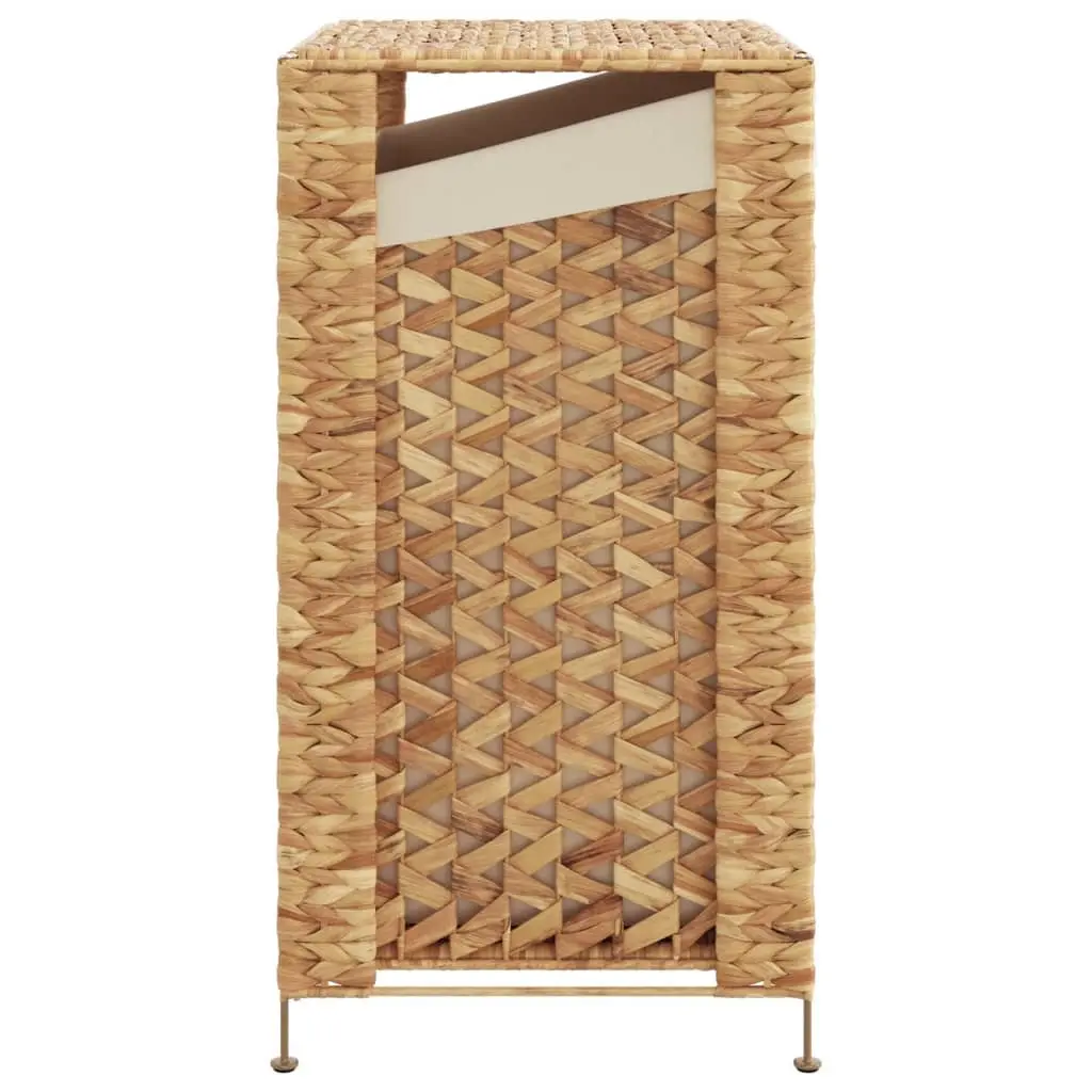 Laundry Basket 44x34x64 cm Brown Water Hyacinth Storage Hamper with Lid Handle