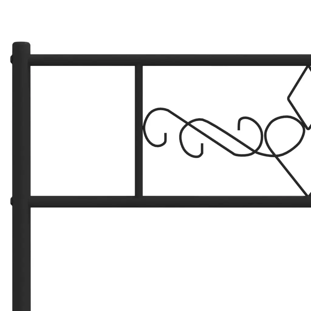 Metal Bed Frame King Single 107x203cm Black Steel with Headboard and Understorage
