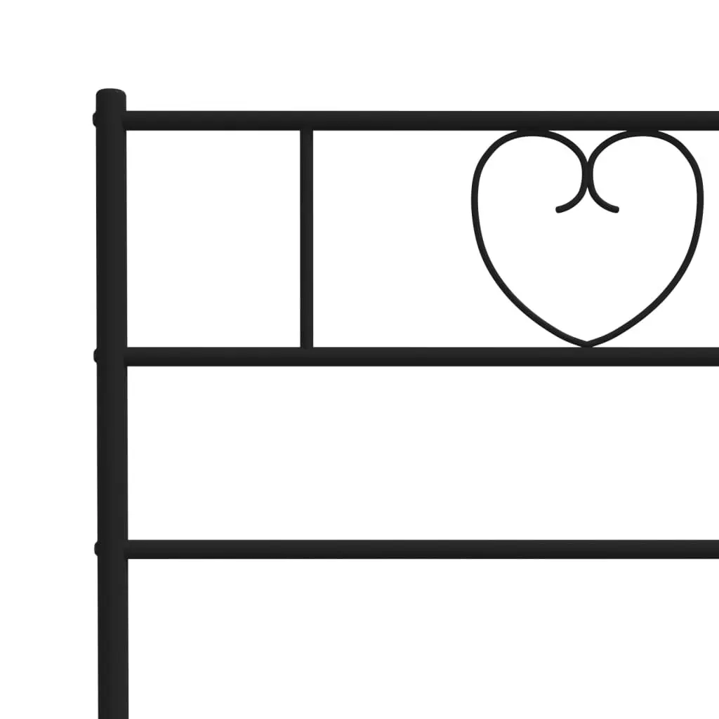 Metal Bed Frame King Single 107x203 cm Black Powder-coated Steel with Headboard and Footboard