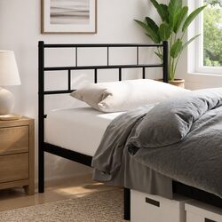 Metal Headboard Black 107cm Bedroom Bed Frame Header Support