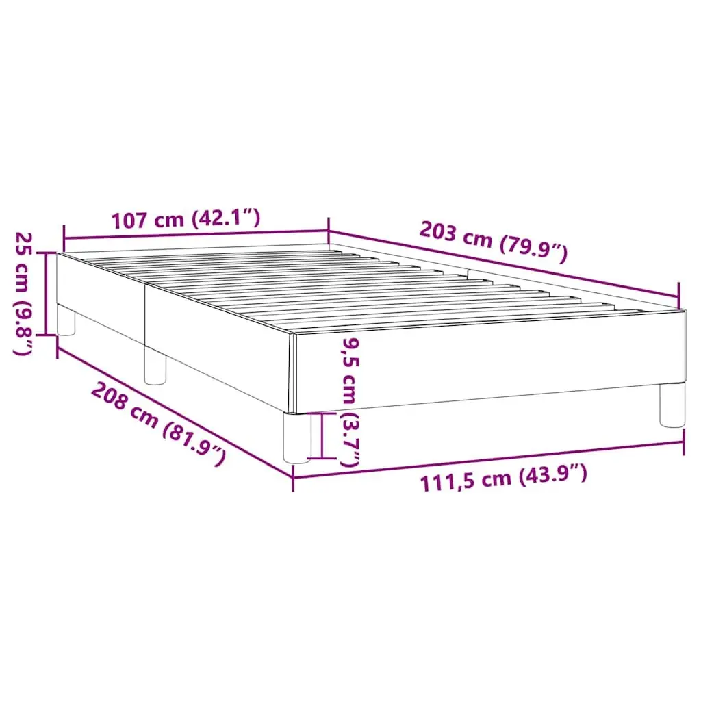 King Single Bed Frame Grey Velvet Upholstered Plywood Slats Sturdy Legs